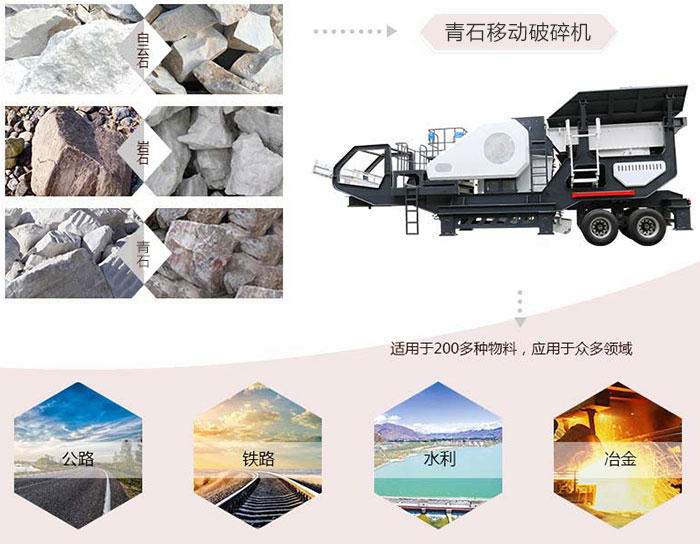 時(shí)產(chǎn)150噸青石移動(dòng)破碎機(jī)的適用范圍